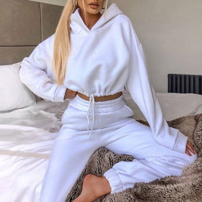 Damen Jogginganzug 2-teilig mit Kapuzenpullover und Hose – Langarm Freizeit Set