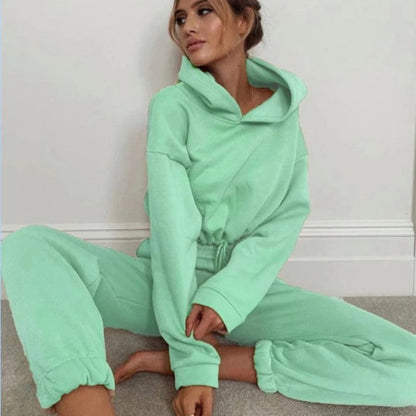Damen Jogginganzug 2-teilig mit Kapuzenpullover und Hose – Langarm Freizeit Set